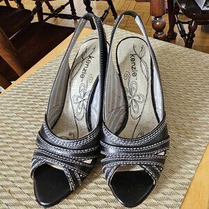 Kenzie Kenneth Open Toe Slingback Heels